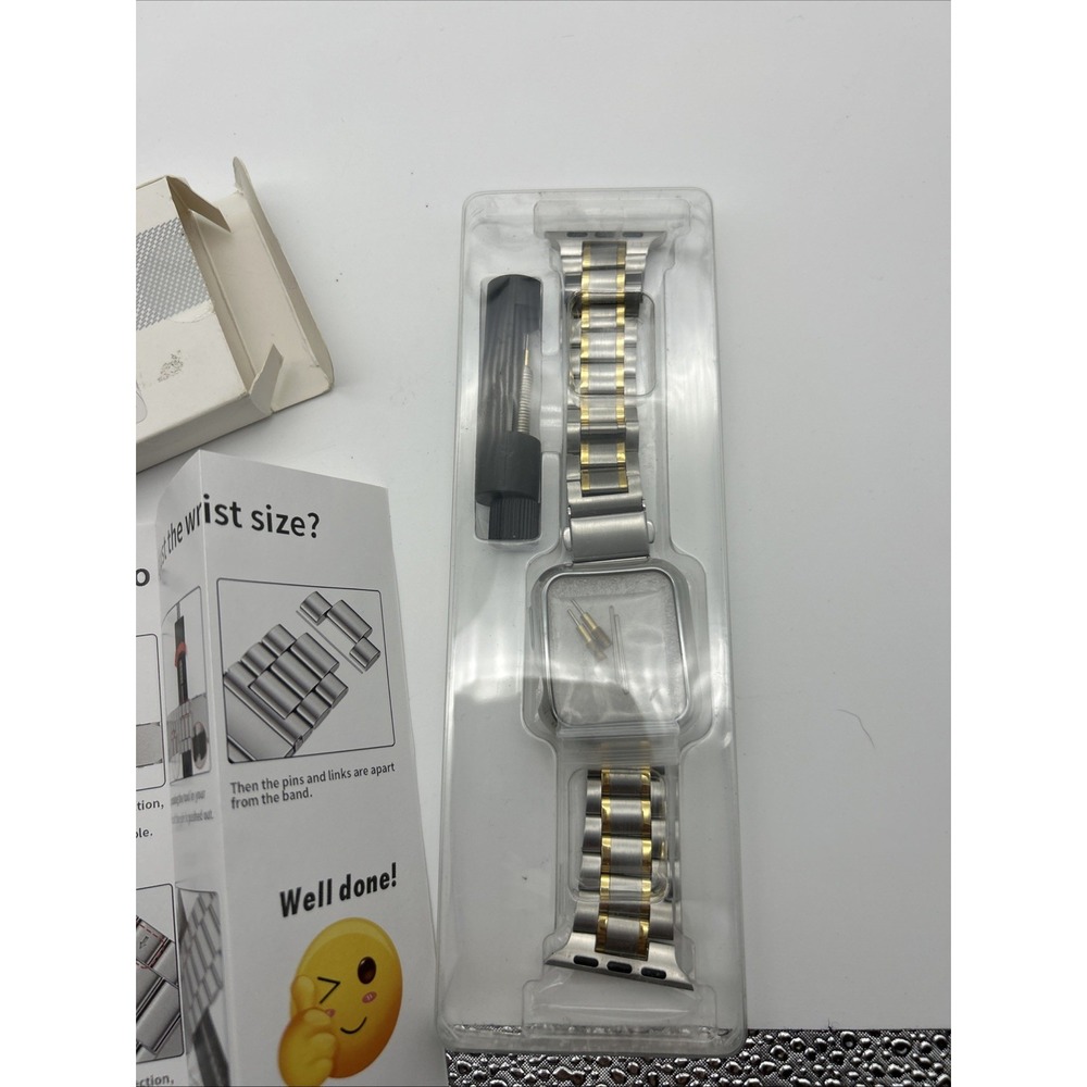 MioHHR Thin Stainless Steel Silver/ Gold Colored Smart‎ Watch Band 38/40/45 mm